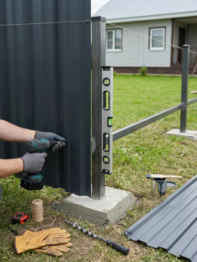 Прочный забор из профнастила своими руками. Инструкция, которая работает